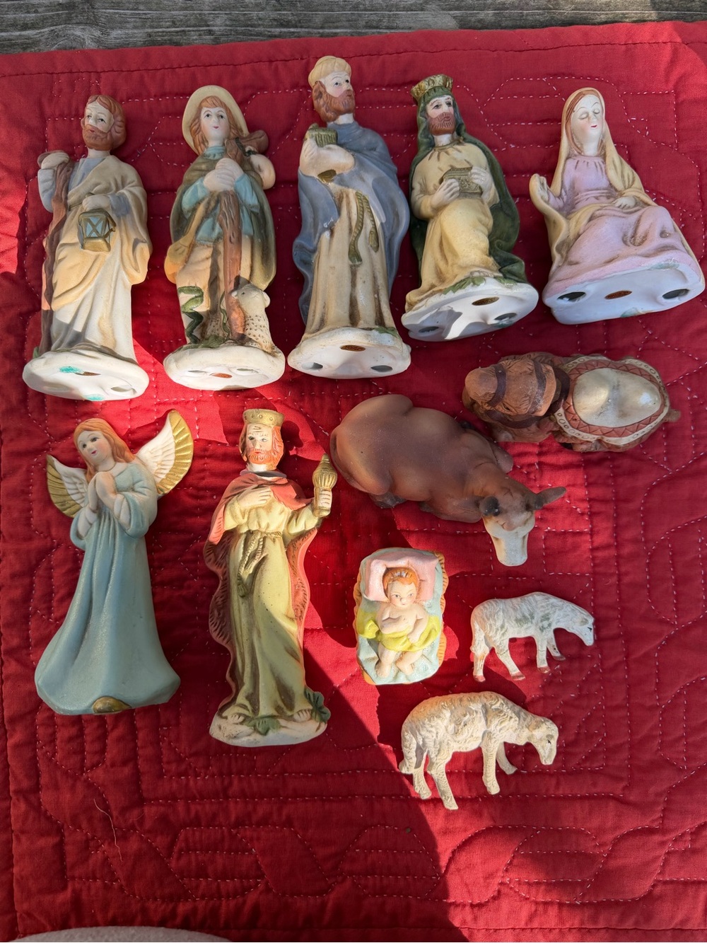 Vintage Nativity Scene Set Christmas Holiday Decor Porcelain